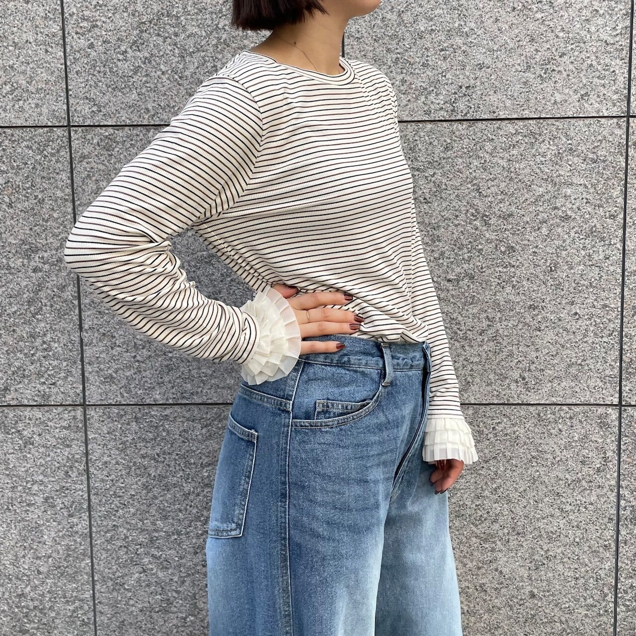 Anna Kerry】リブボーダーロンT 56254903 | Posie dress セレクトショップ