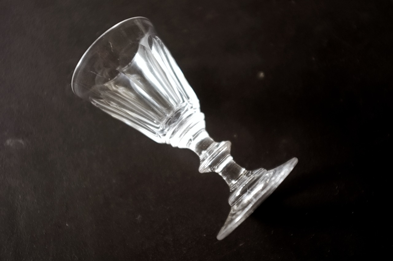 19世紀 フランス 透明の不自由 物憂いクリスタルグラスh アンティーク