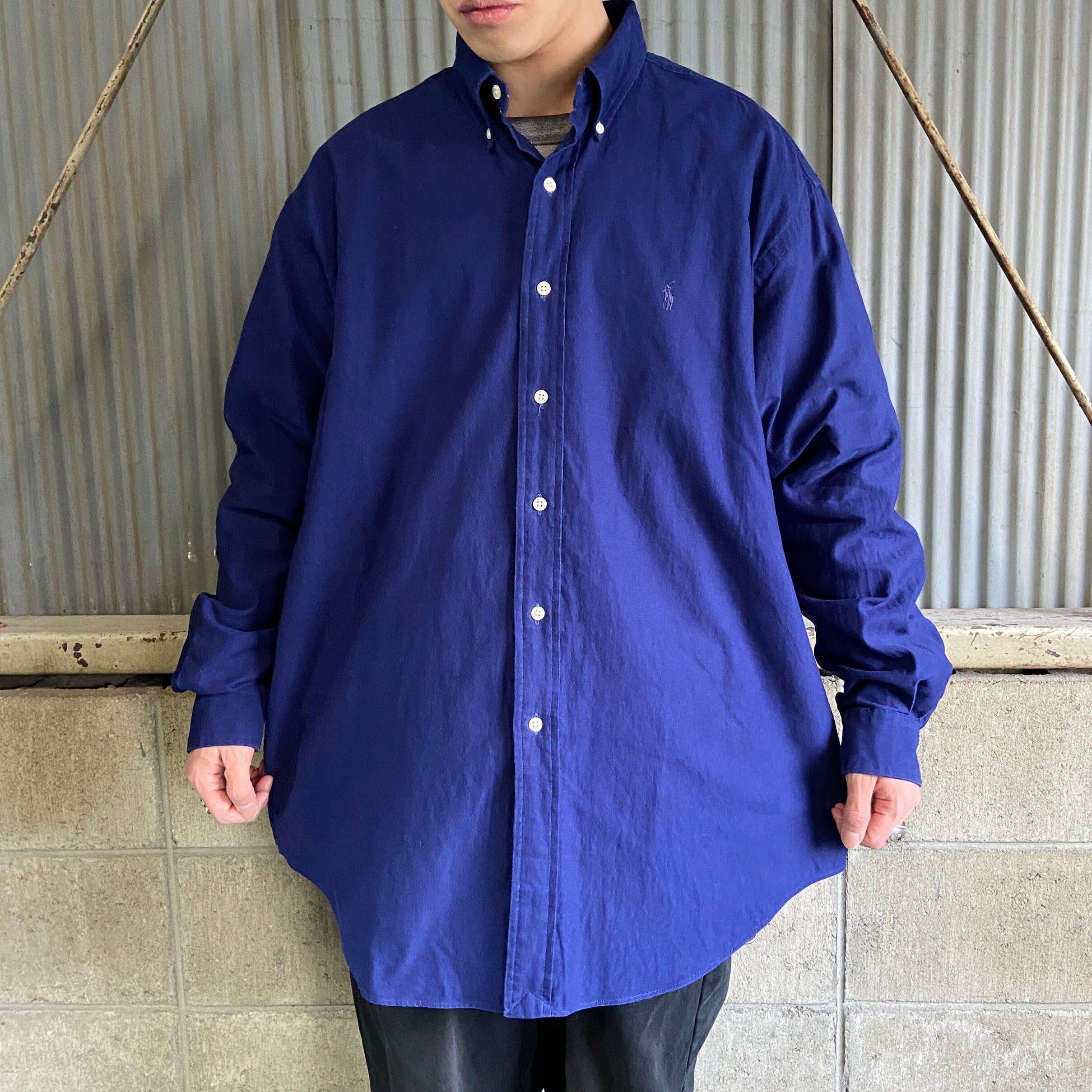 90年代 Ralph Lauren ラルフローレン BLAKE コットンツイルシャツ 