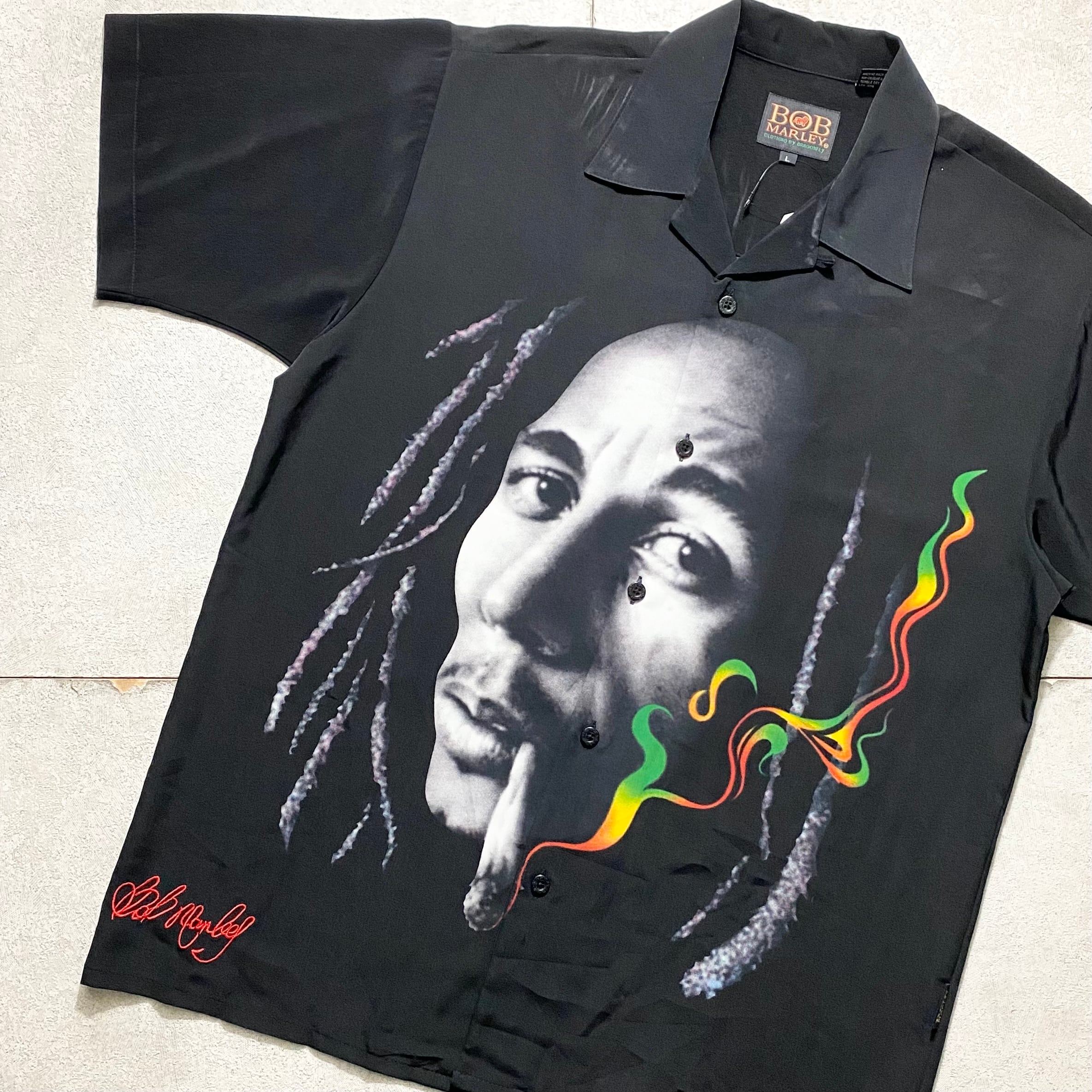 bob marley/90s open collar shirt