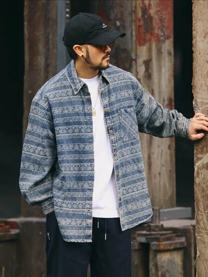Shadow Ethnic Denim Shirt （シャドウ エスニック デニム シャツ）