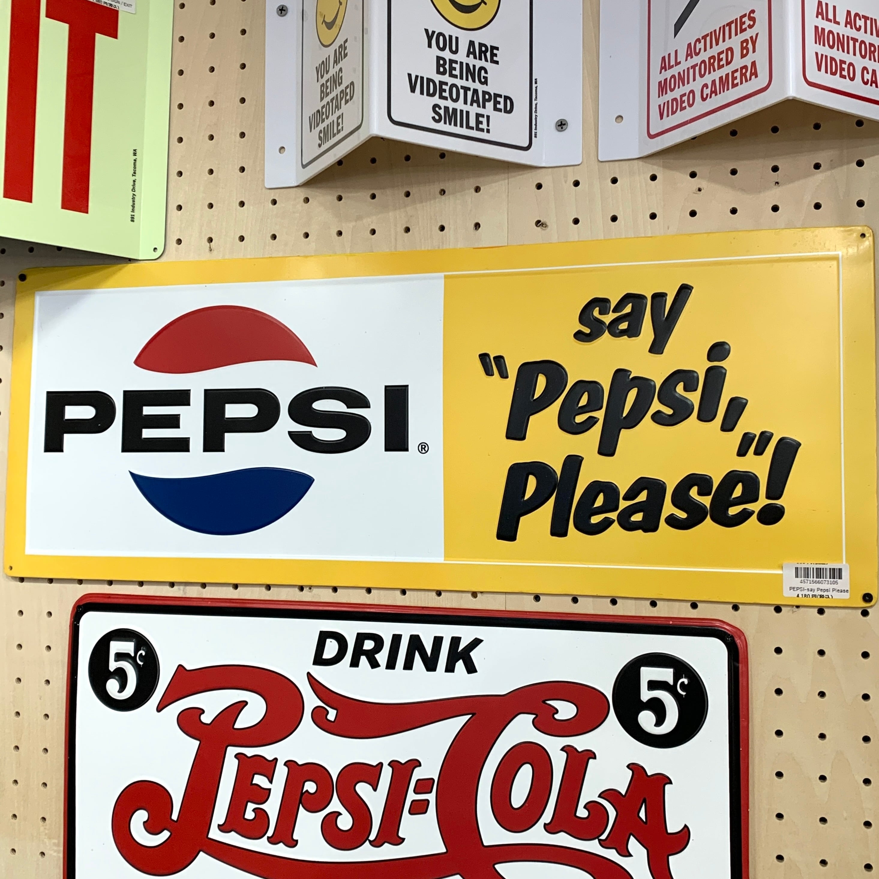 US Embossed Sign / PEPSI-say Pepsi Please