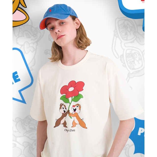 [MAINBOOTH] Chip n Dale Present T-shirt(CREAM) 正規品 韓国 ブランド 半袖 T-シャツ