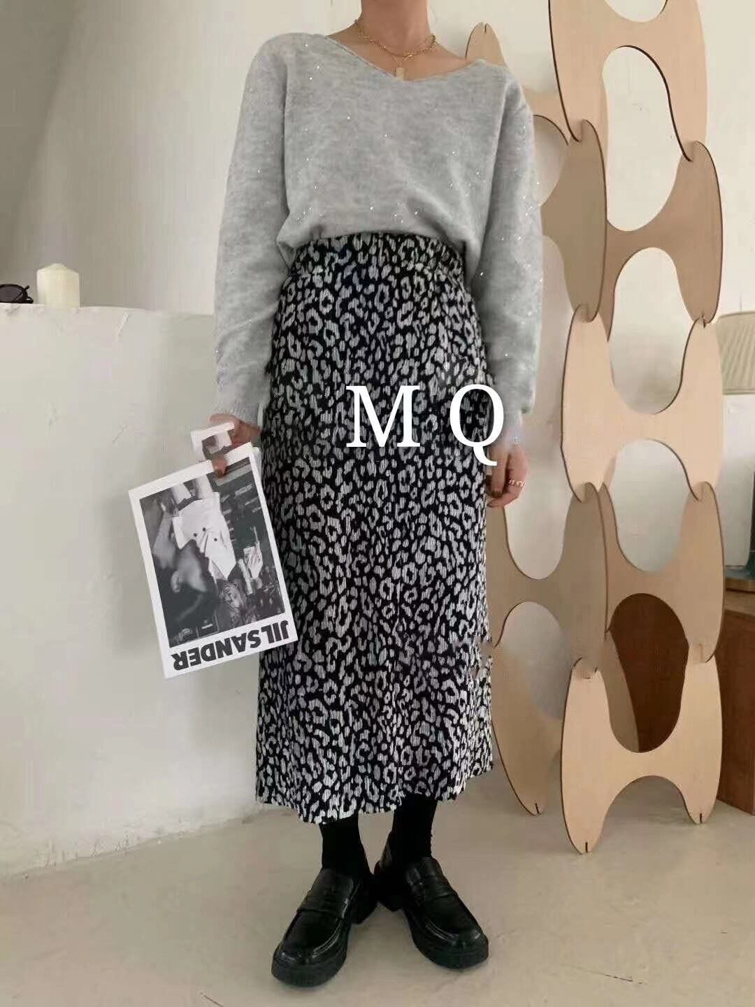 レオパードプリーツスカート