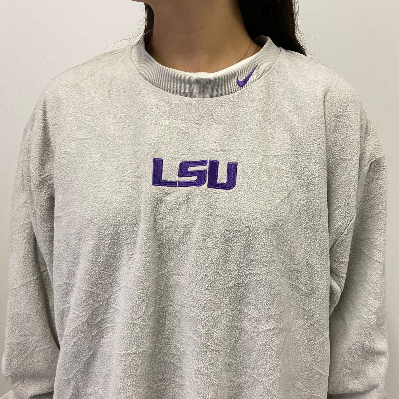 NIKE ナイキ スウォッシュ LSU ロゴ刺繍 フリーストップス メンズL 