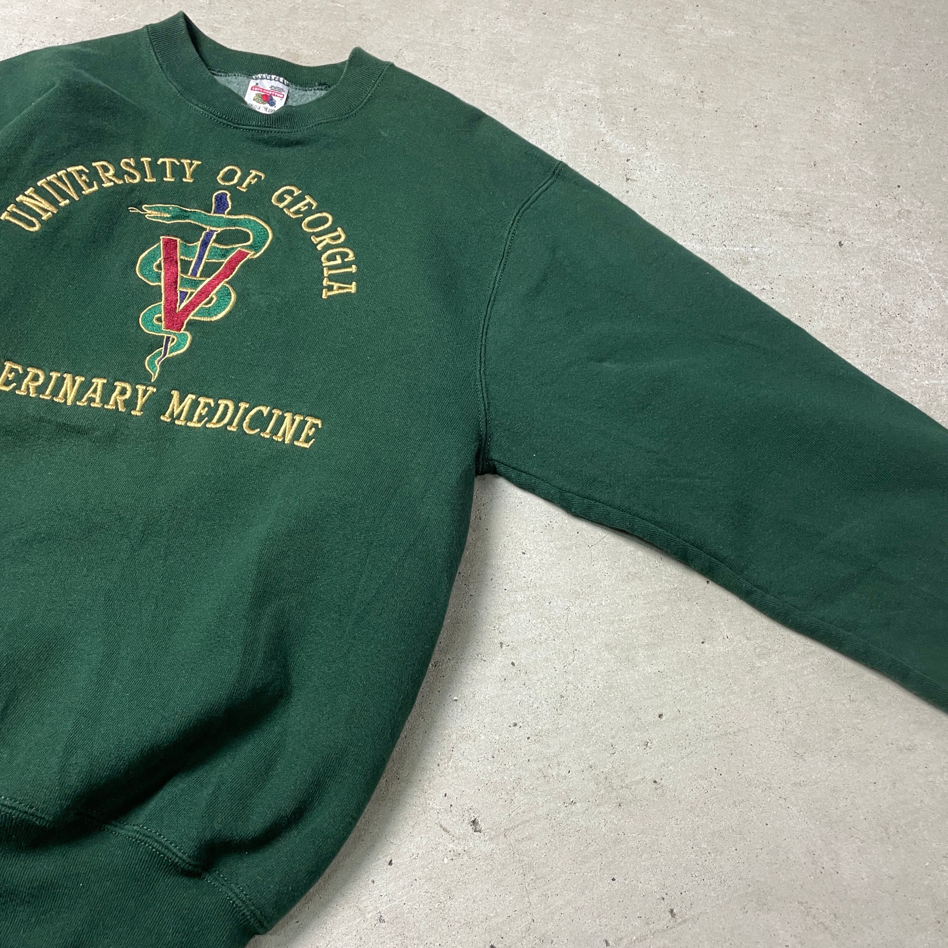 年代 USA製 UNIVERSITY OF GEORGIA カレッジ 刺繍 スウェットシャツ