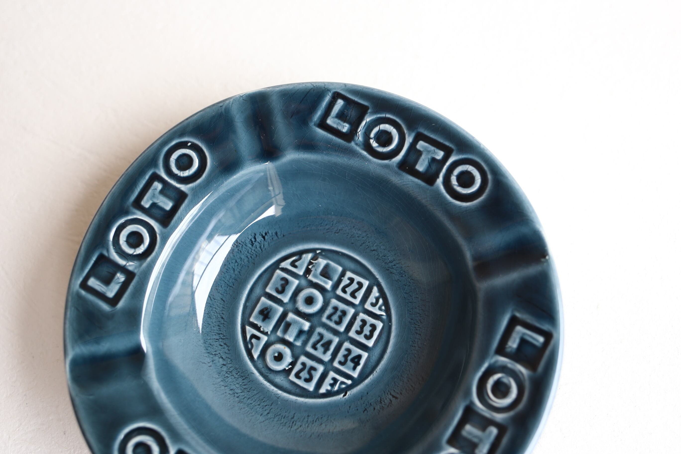 フランス アンティーク ヴィンテージ 『LOTO』 GIEN窯 ブルー(数字入り