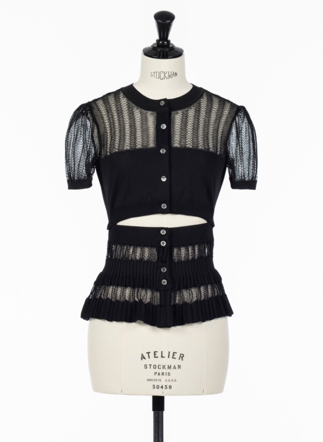 【26SS】FETICO フェティコ / CONVERTIBLE SHEER STRIPE KNIT CARDIGAN