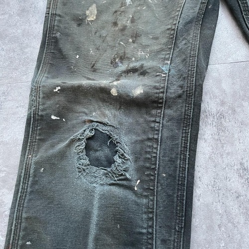 00s ブラック ダブルニー Carhartt B01 BLK 32×34 詳細写真13