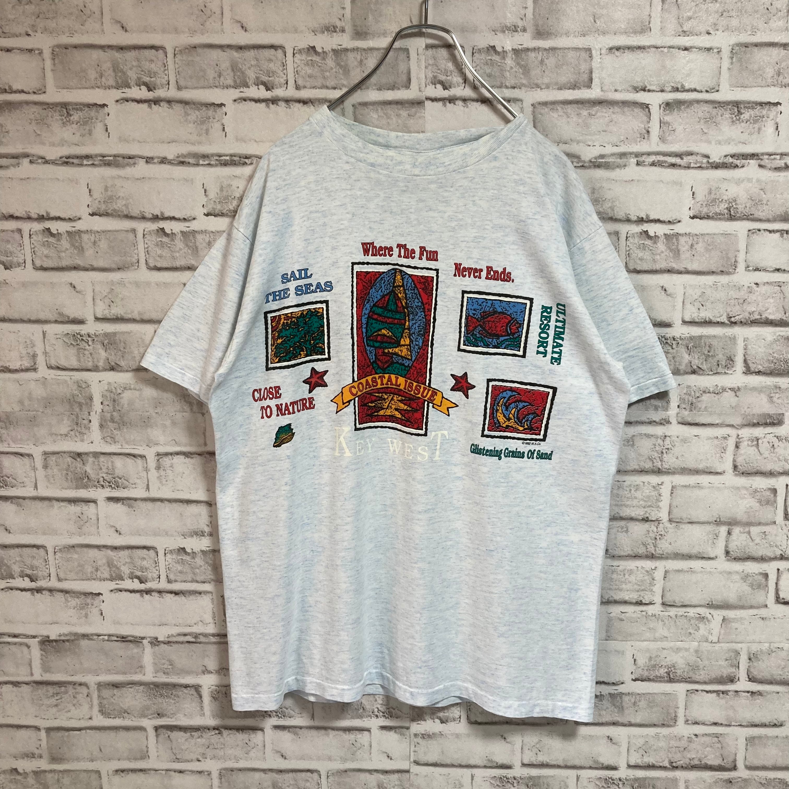 Wellington Apparel】S/S Tee L 90s vintage Art Tee “KEY WEST ...