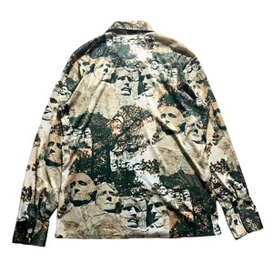 vintage 1970’s collage print polyester shirt “Mt.Rushmore”