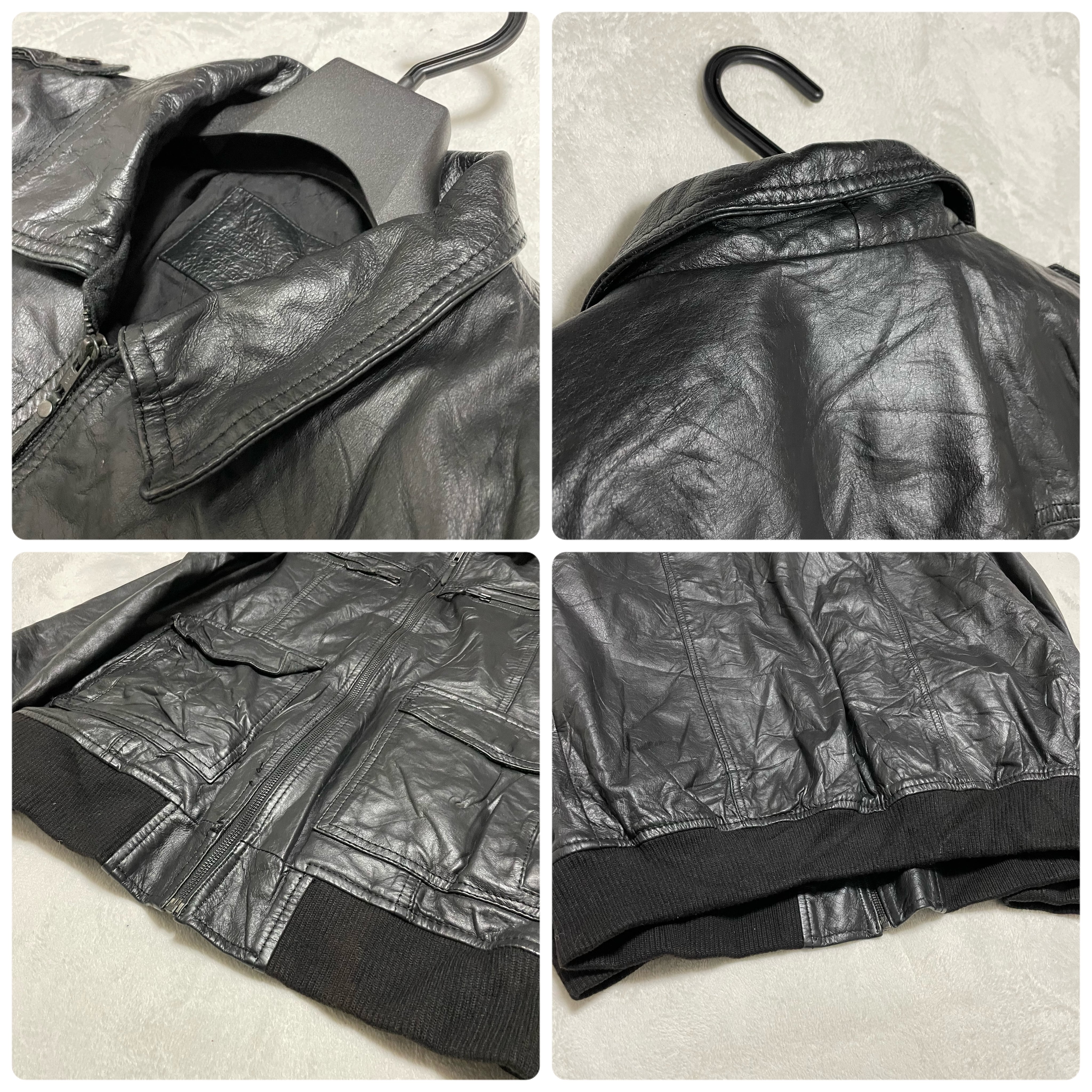 80s USA製 VINTAGE BROOKS レザージャケット ブラック 古着 80s USA製 VINTAGE BROOKS レザージャケット ブラック 古着