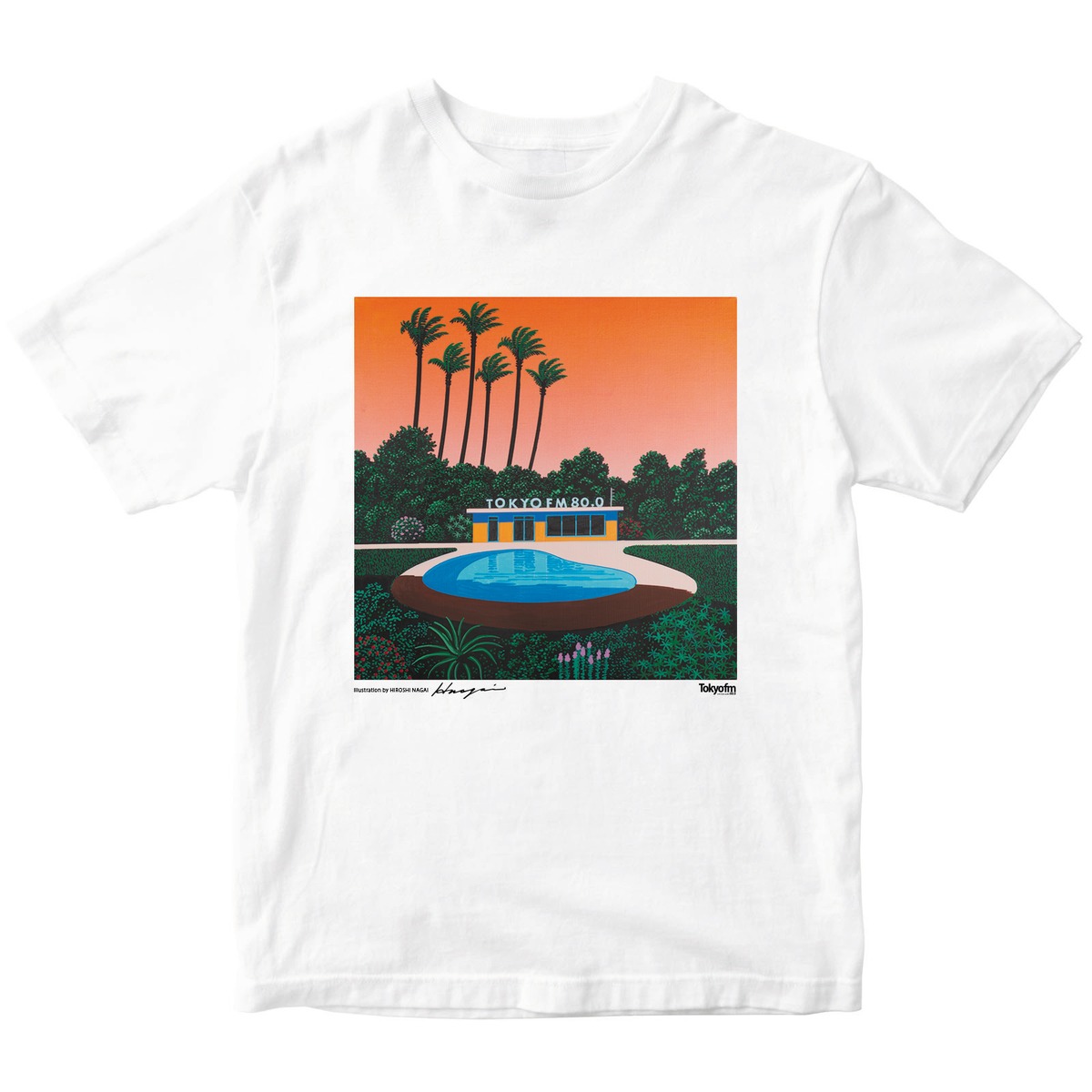 Aサイド：永井 博 hiroshi nagai × TOKYO FM オリジナルTシャツ 
