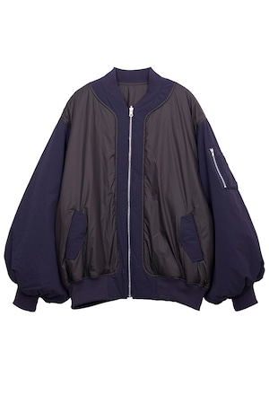 Nora Lily / Switching Fabric Reversible Big MA-1 / BLACK