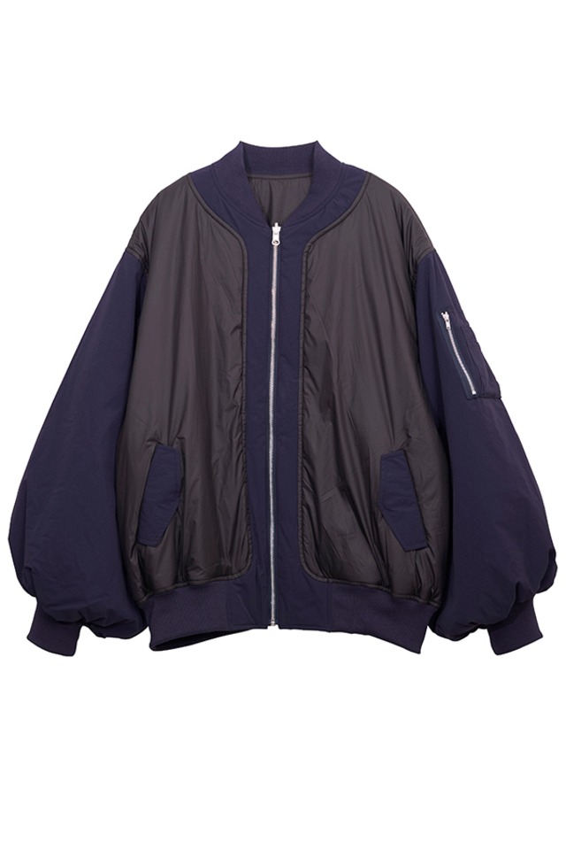 Nora Lily / Switching Fabric Reversible Big MA-1 / BLACK