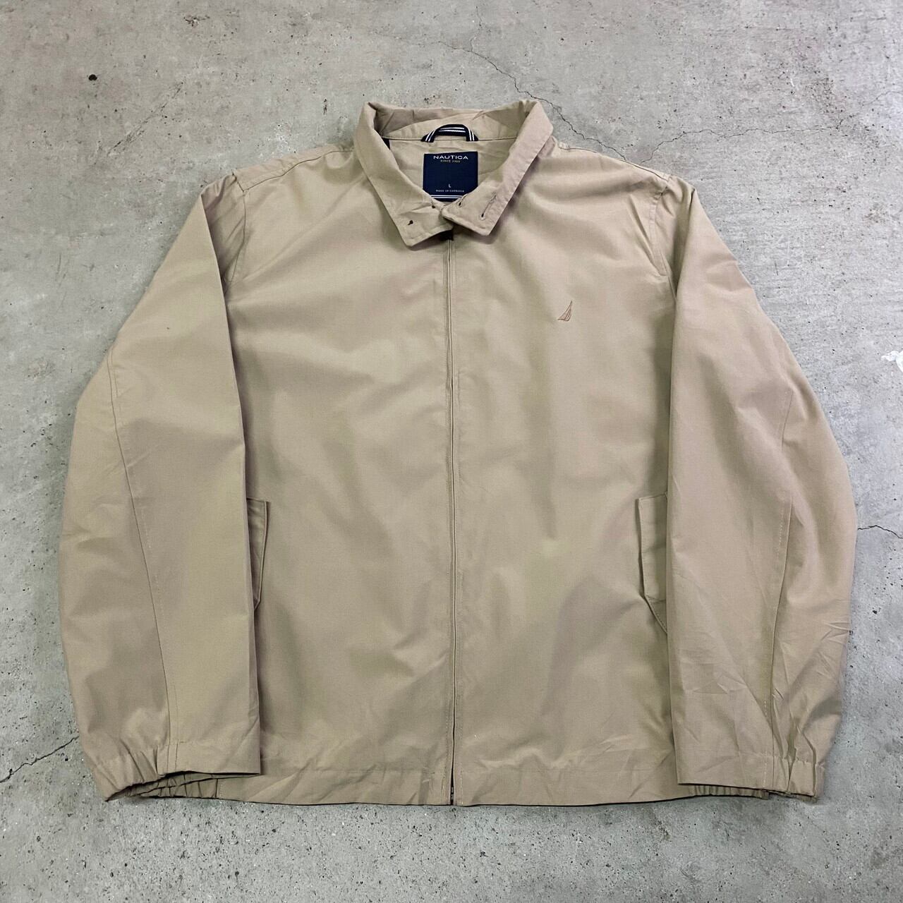 Nautica ノーティカ スイングトップ メンズl 古着 ハリントンジャケット スポーツジャケット ベージュ ブルゾン ジャケット Sa24 Cave 古着屋 公式 古着通販サイト