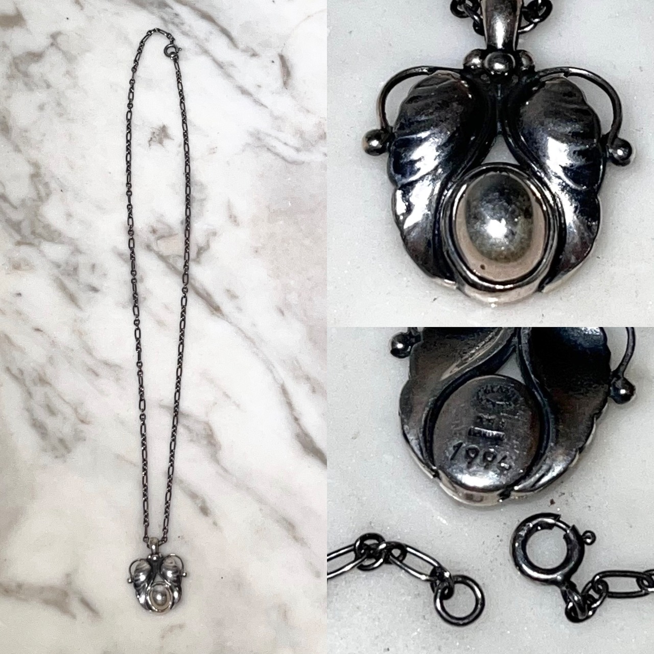 c1994 GEORG JENSEN silver year pendant necklace