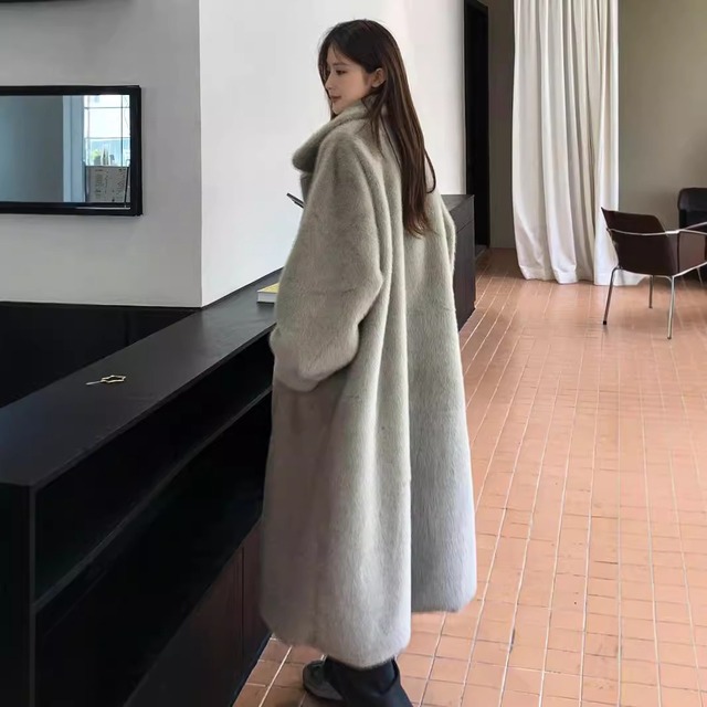 【コート】 ファーコート レディース きれいめ ロング 秋 冬 20代 30代 40代 可愛い ファーコート 韓国 アウター フォーマル きれいめ カジュアル グレー ホワイト 白 ネイビー 青 S M L