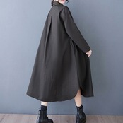 チュール切替 シャツワンピース  00054