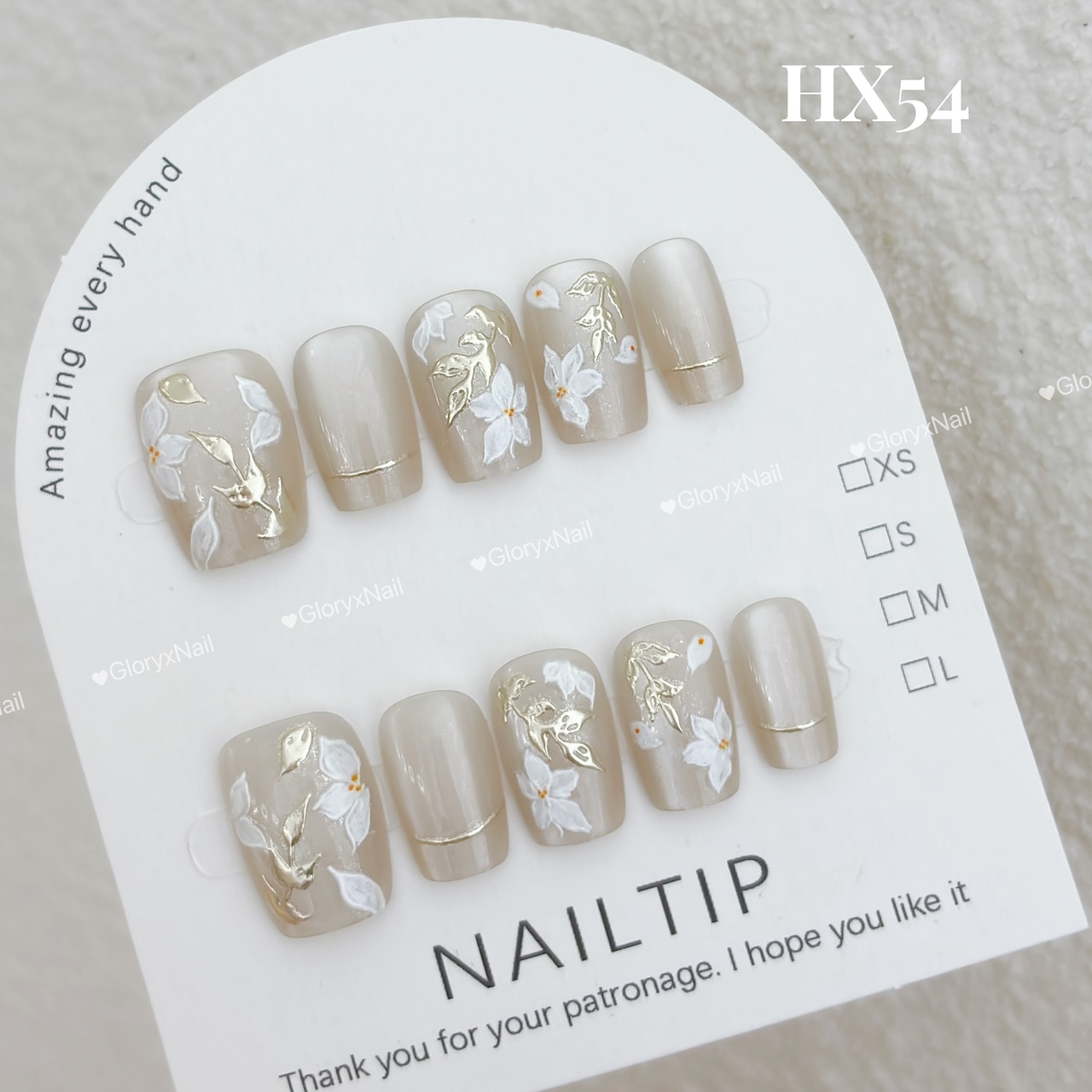 HX54 ネイルチップ サイズXS/S/M