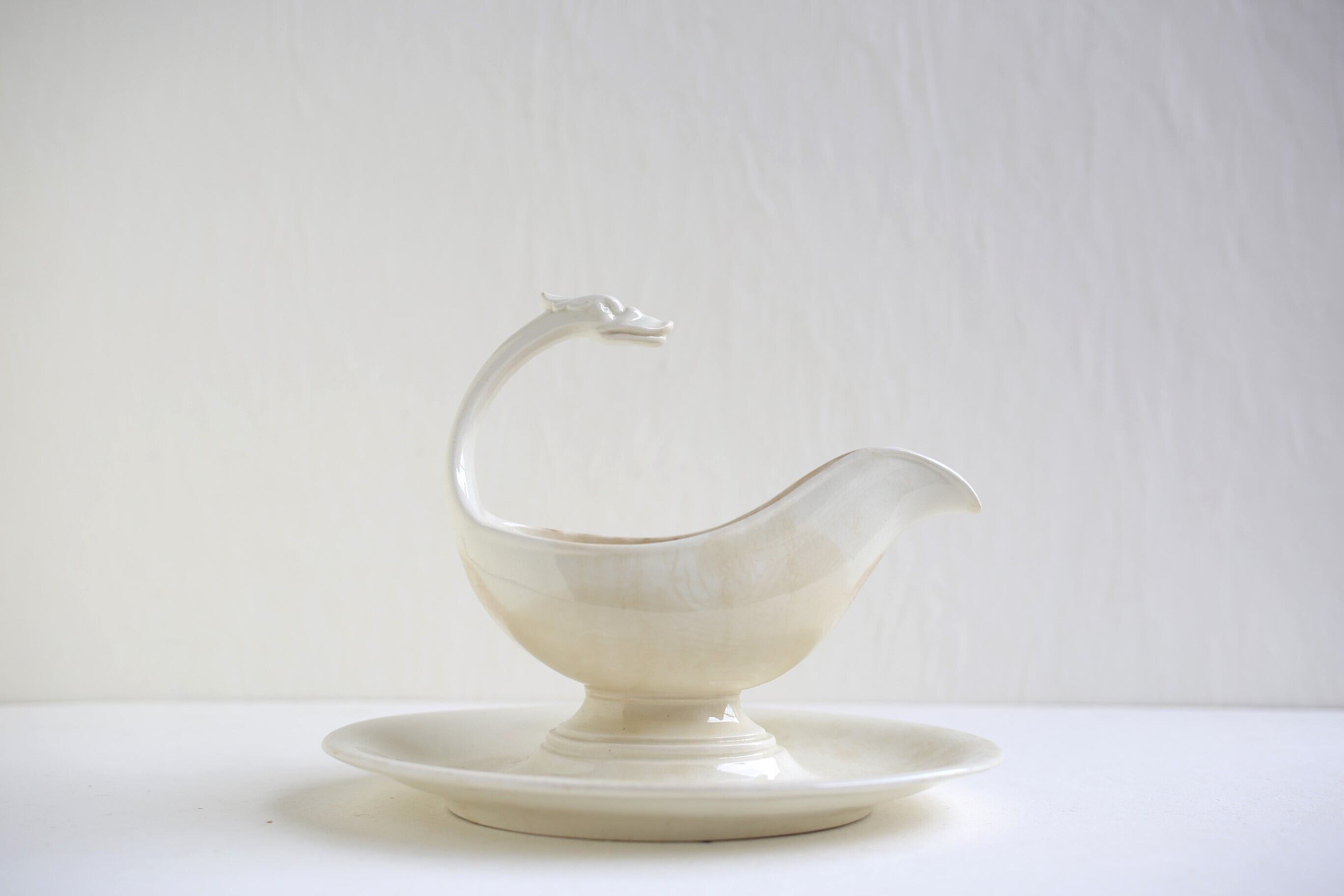 フランス アンティーク Creil et Montrereau クレイユモントロー ソーシエ―ル 下皿一体型 N-04913