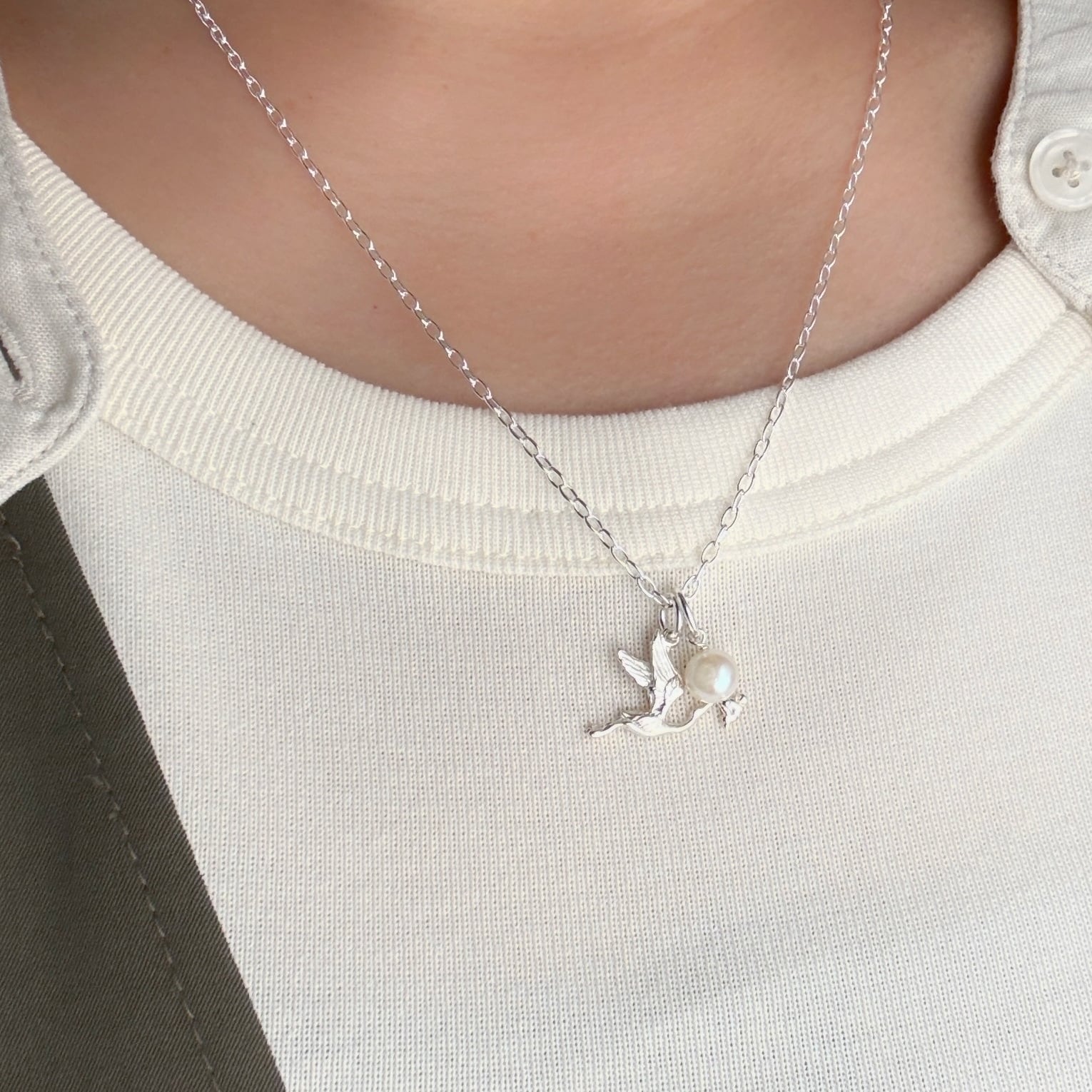 幸運を運ぶ コウノトリ ネックレス | 【公式通販】鎌倉のシルバー