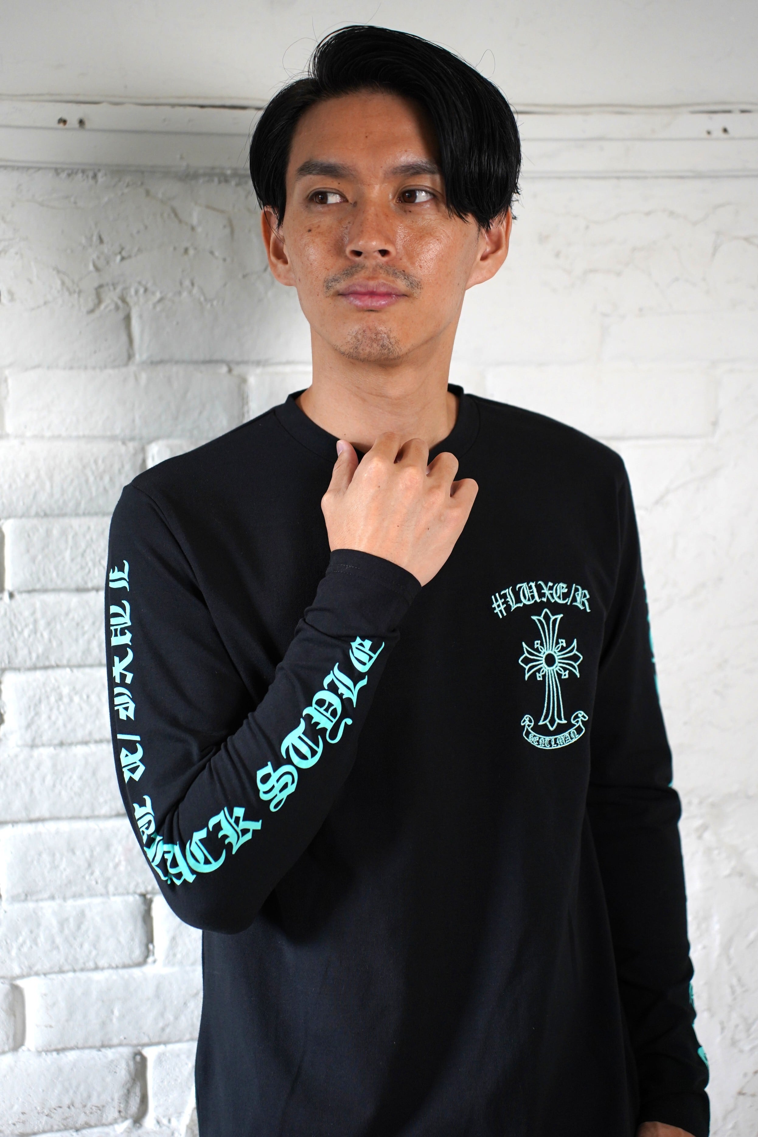 双がしゃどくろロングTシャツ 絡繰魂 233113 和柄 和風 髑髏 ドクロ