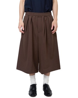 ROTOL "Double Tuck Hakama Sweat Shorts〔BROWN〕"