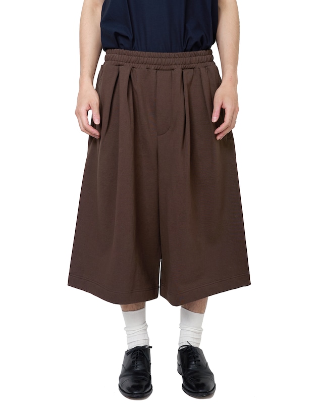 ROTOL "Double Tuck Hakama Sweat Shorts〔BROWN〕"