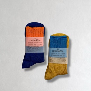 リネンコットンバイカラー : ショートソックス 【 TAWARA 】