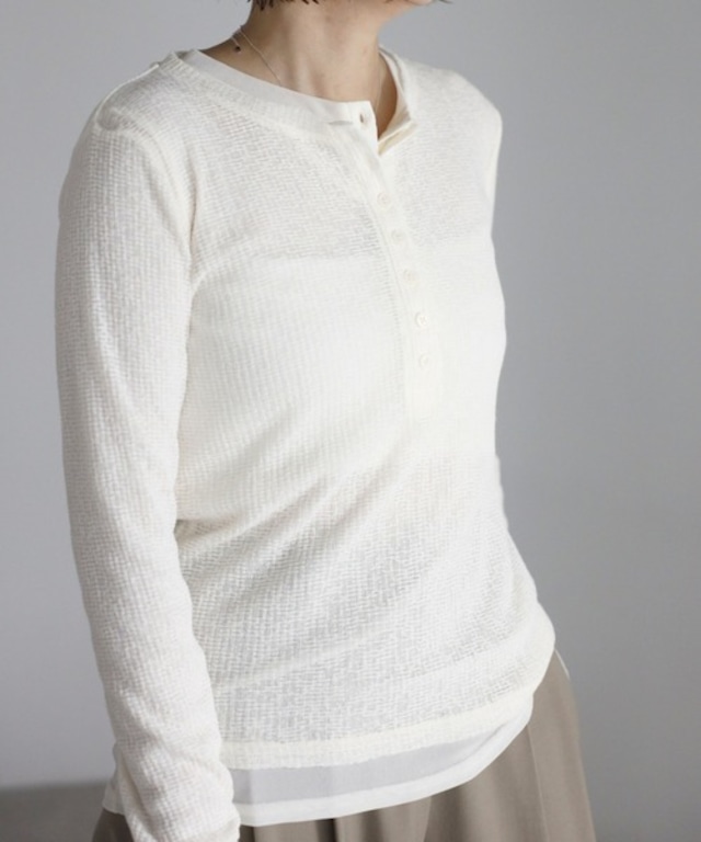 2setへンリーネックリンクル加工カットソー