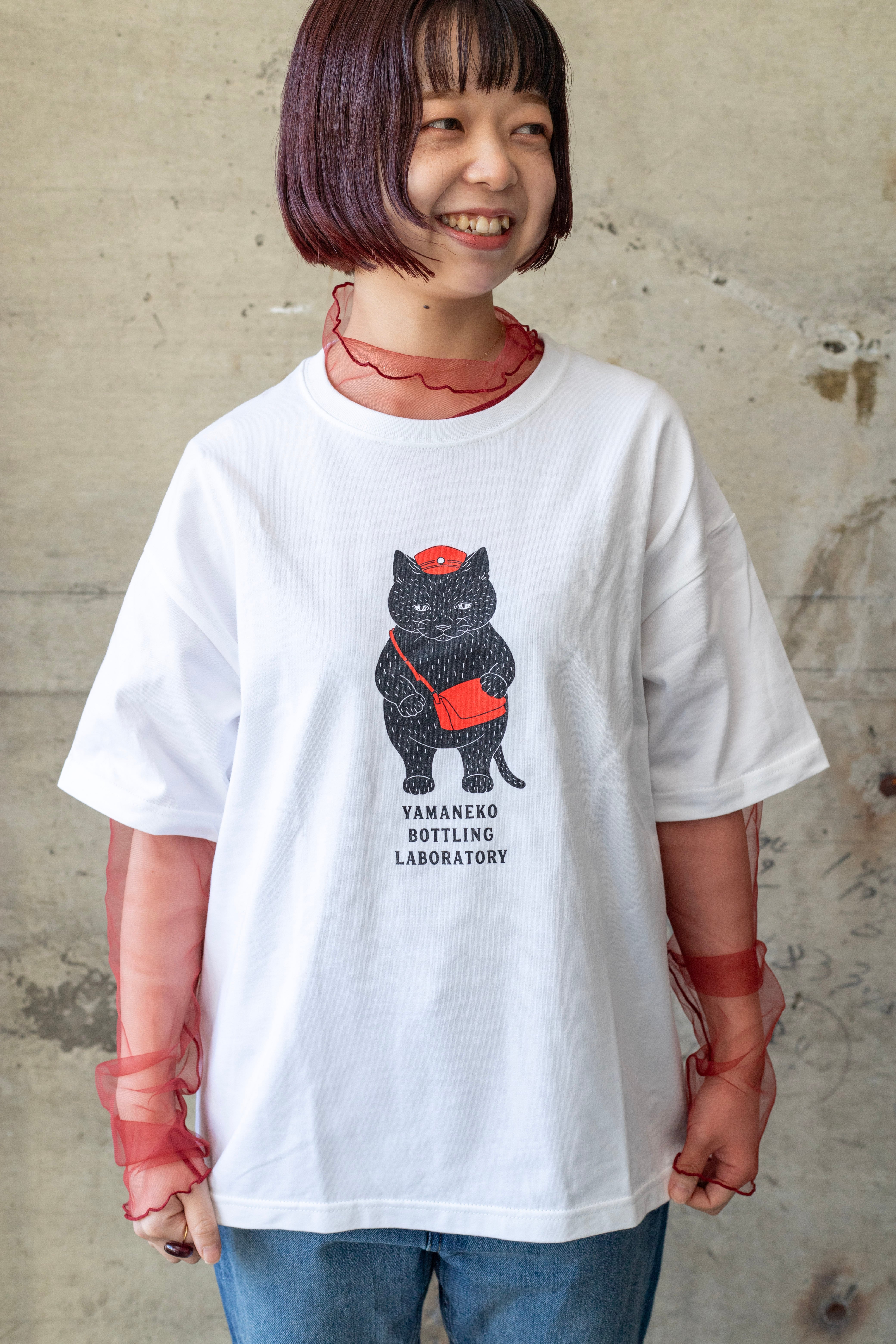 Joe Labero Illusions Tシャツ サイズ14 山猫オリジナルTシャツ/立ち猫【ホワイト】 | 山猫瓶詰研究所
