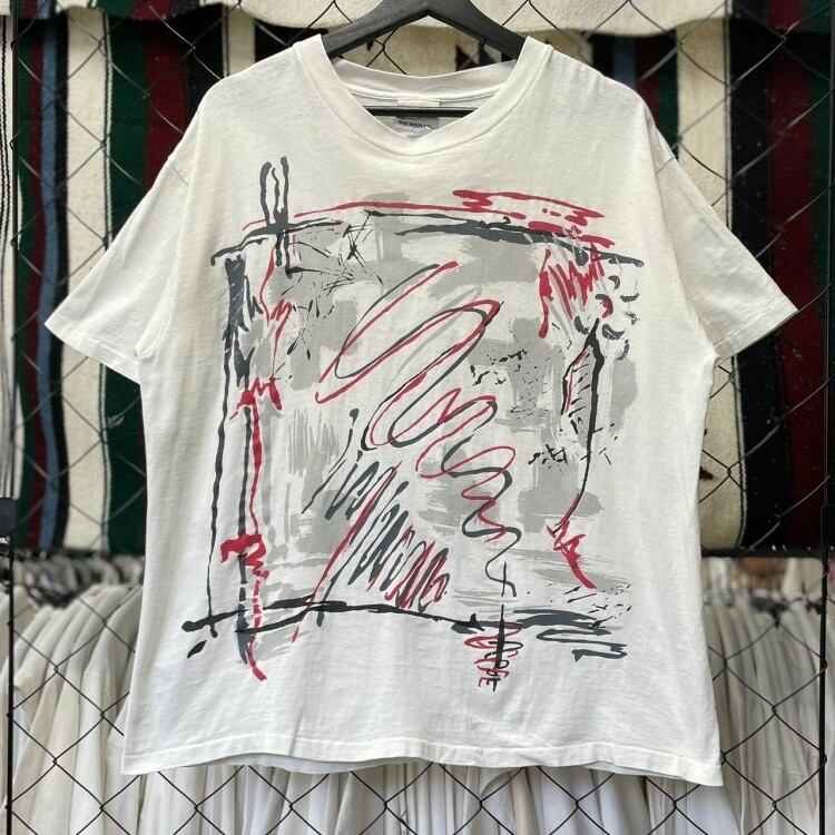 USA製　ビンテージTシャツ アートT アニメT シングルステッチ　白　80s