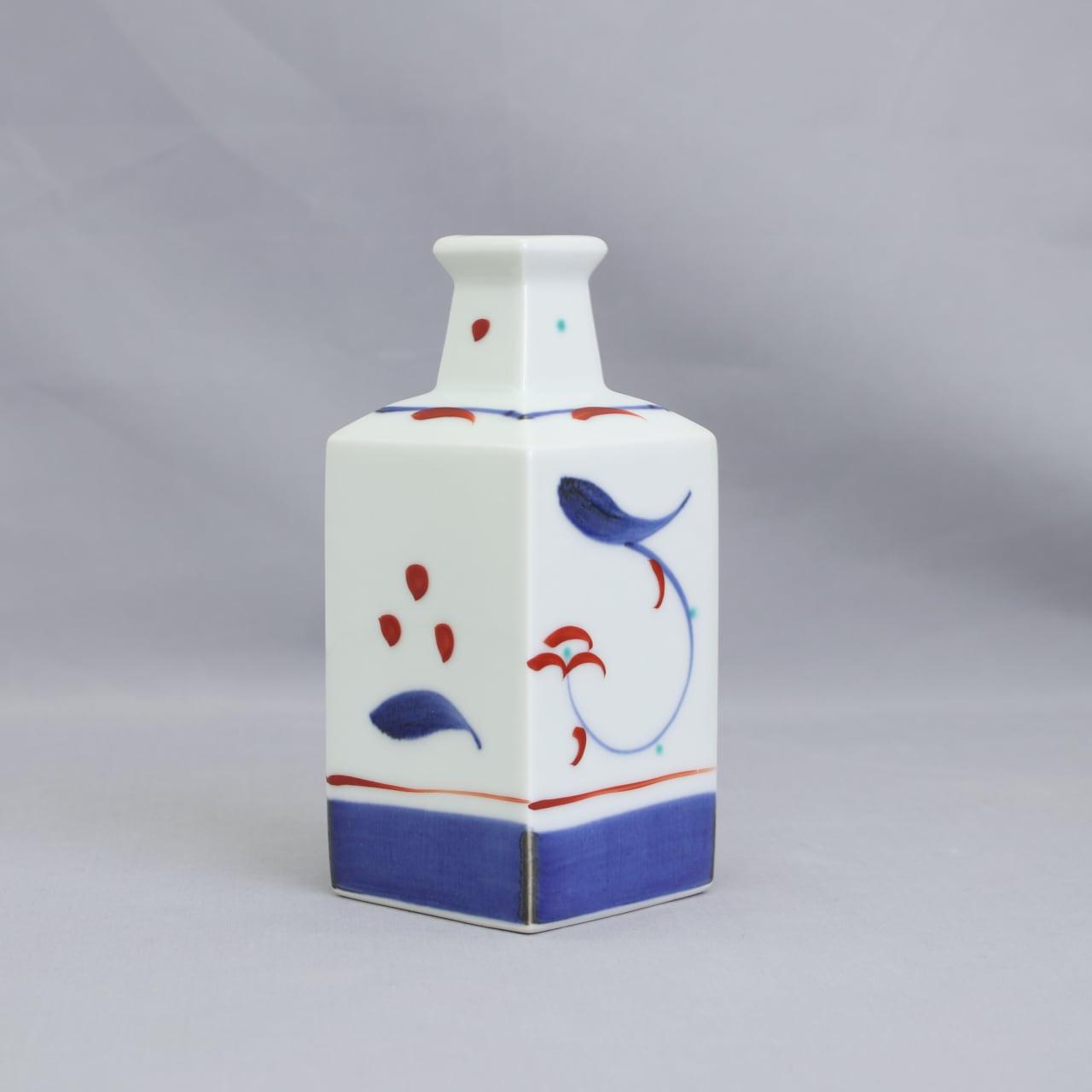 砥部焼 千山窯 角一輪 上絵花