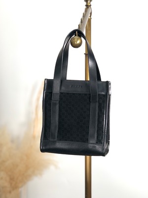 GUCCI グッチ ハンドバッグ ブラック ロゴ ウール ミニバッグ vintage 
