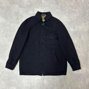 80s Aquascutum ウール ジップブルゾン ネイビー イングランド製