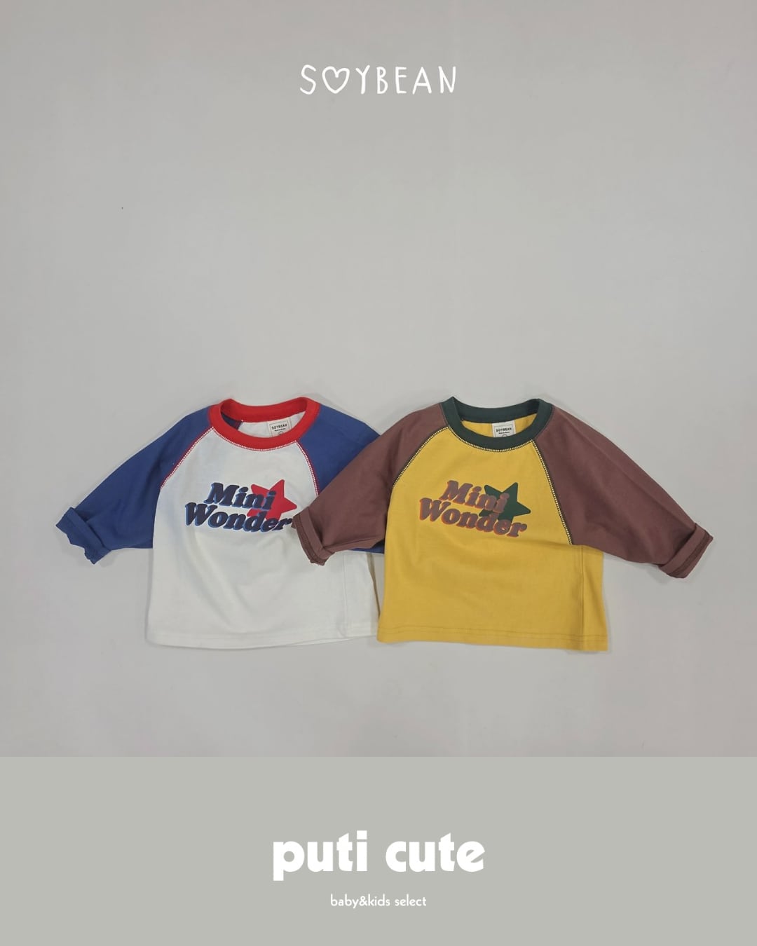80-140 ꒰ 予約 ꒱ Mini wonder raglan T / soybean ⸝⋆