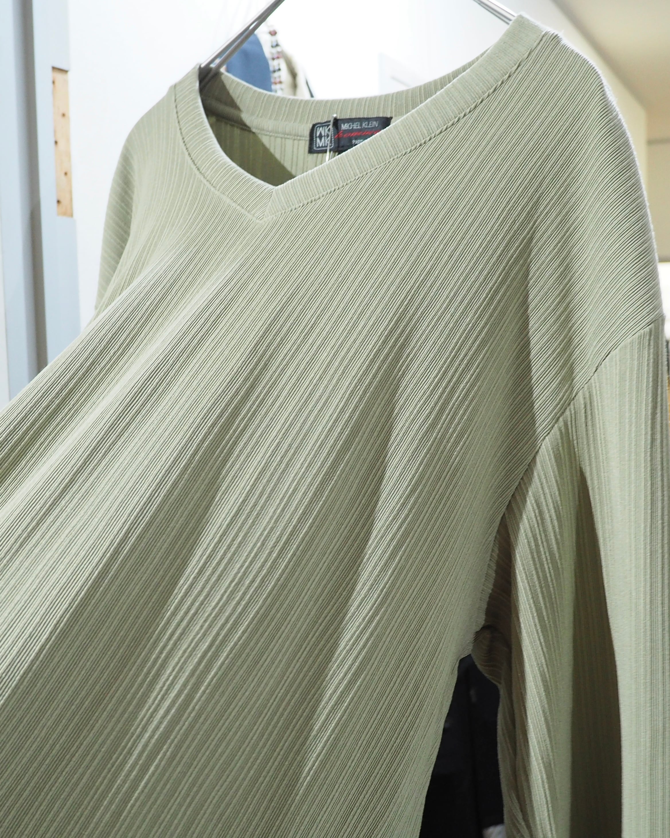 " MICHEL KLEIN HOMME " Pleats Design Long sleeve Tee