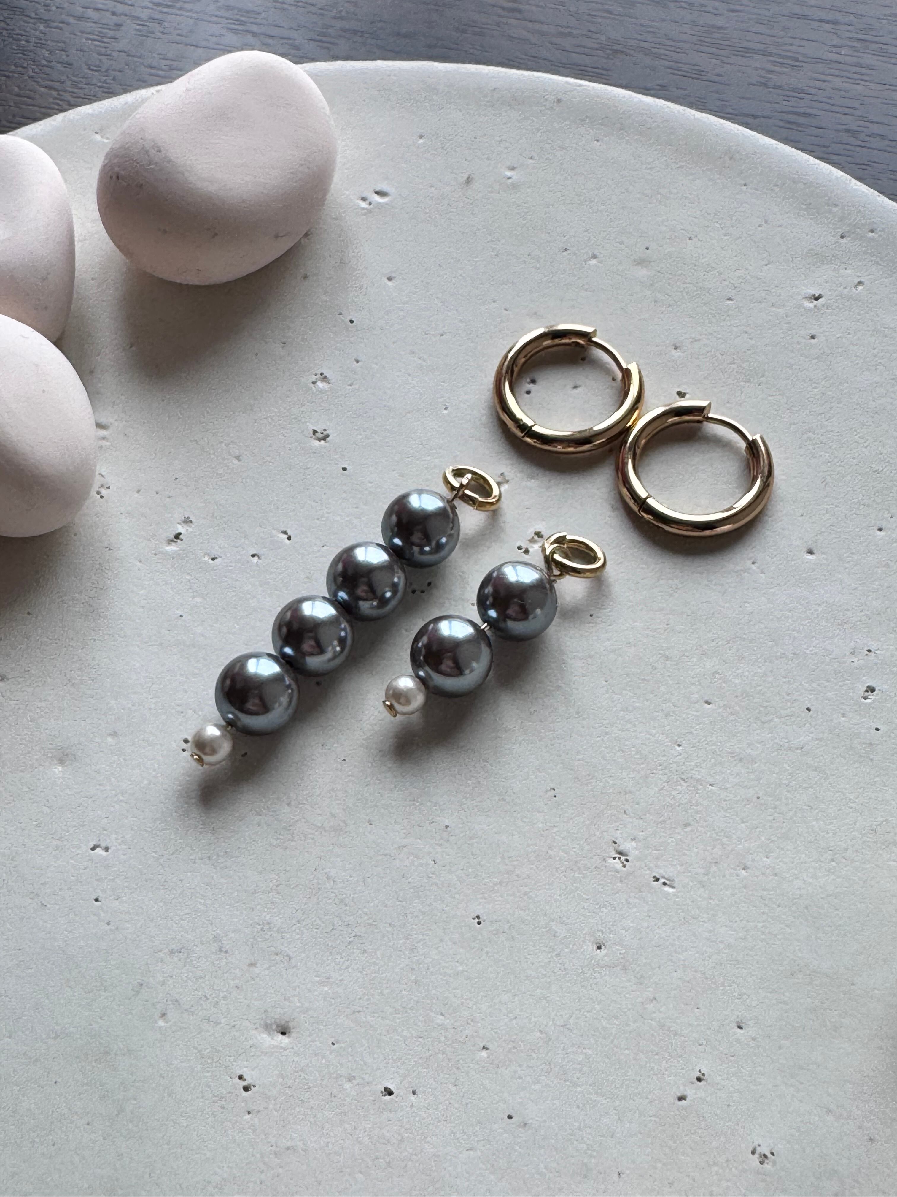 シルバー貝パール×パールピアス(パーツ | Kumush