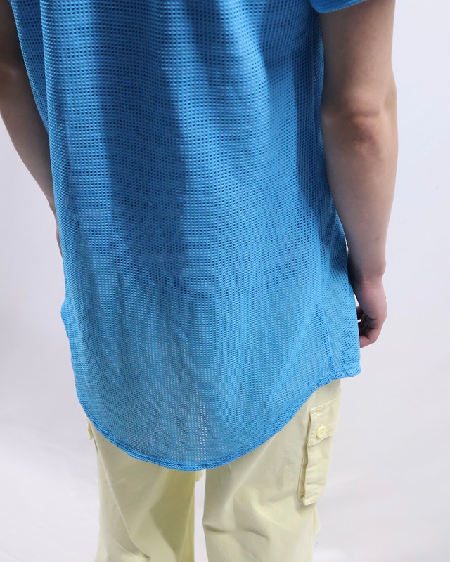 coloring short sleeve mesh hoodie