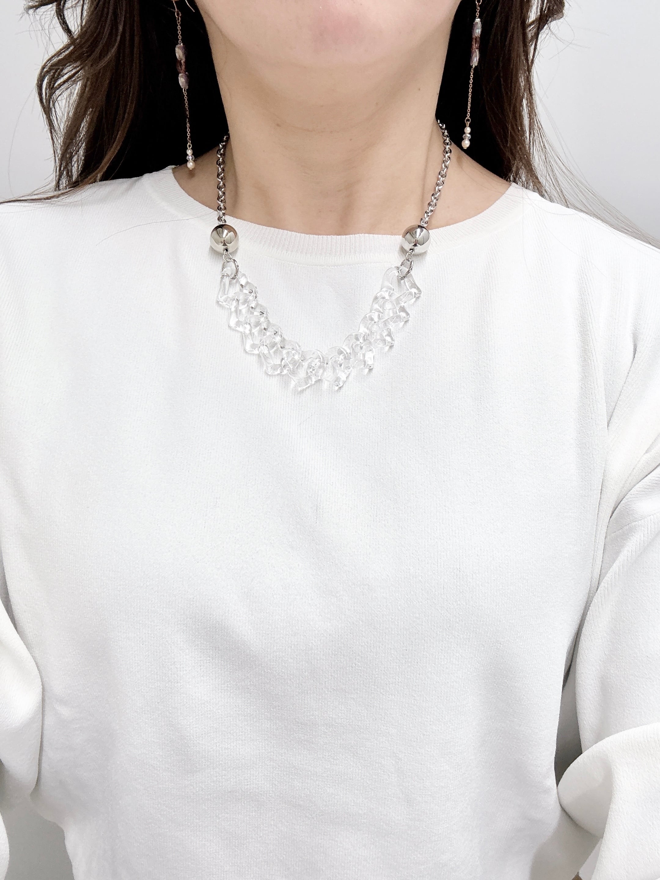 2053 ネックレス ୨୧⑅* ♡ゴールドオブシディアン&モリオン