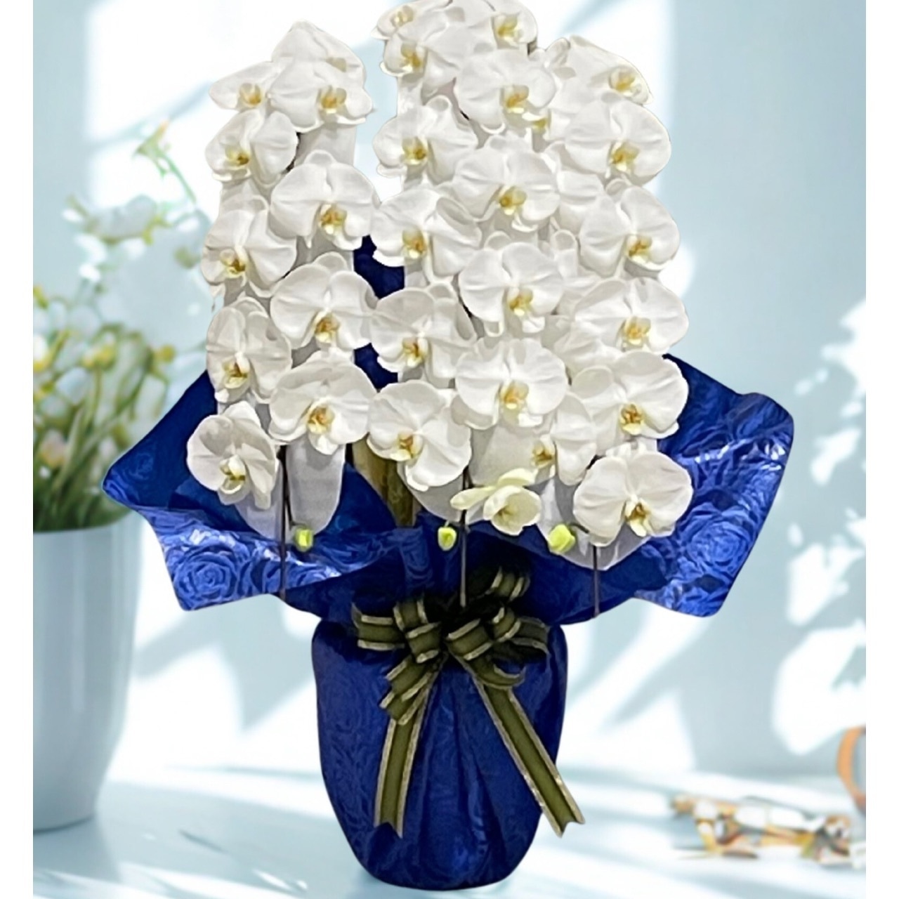 【御供】胡蝶蘭 白3本立ち 30~36輪・画像2