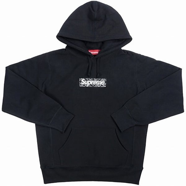 Supreme Bandana Box Logo Hooded 黒 L