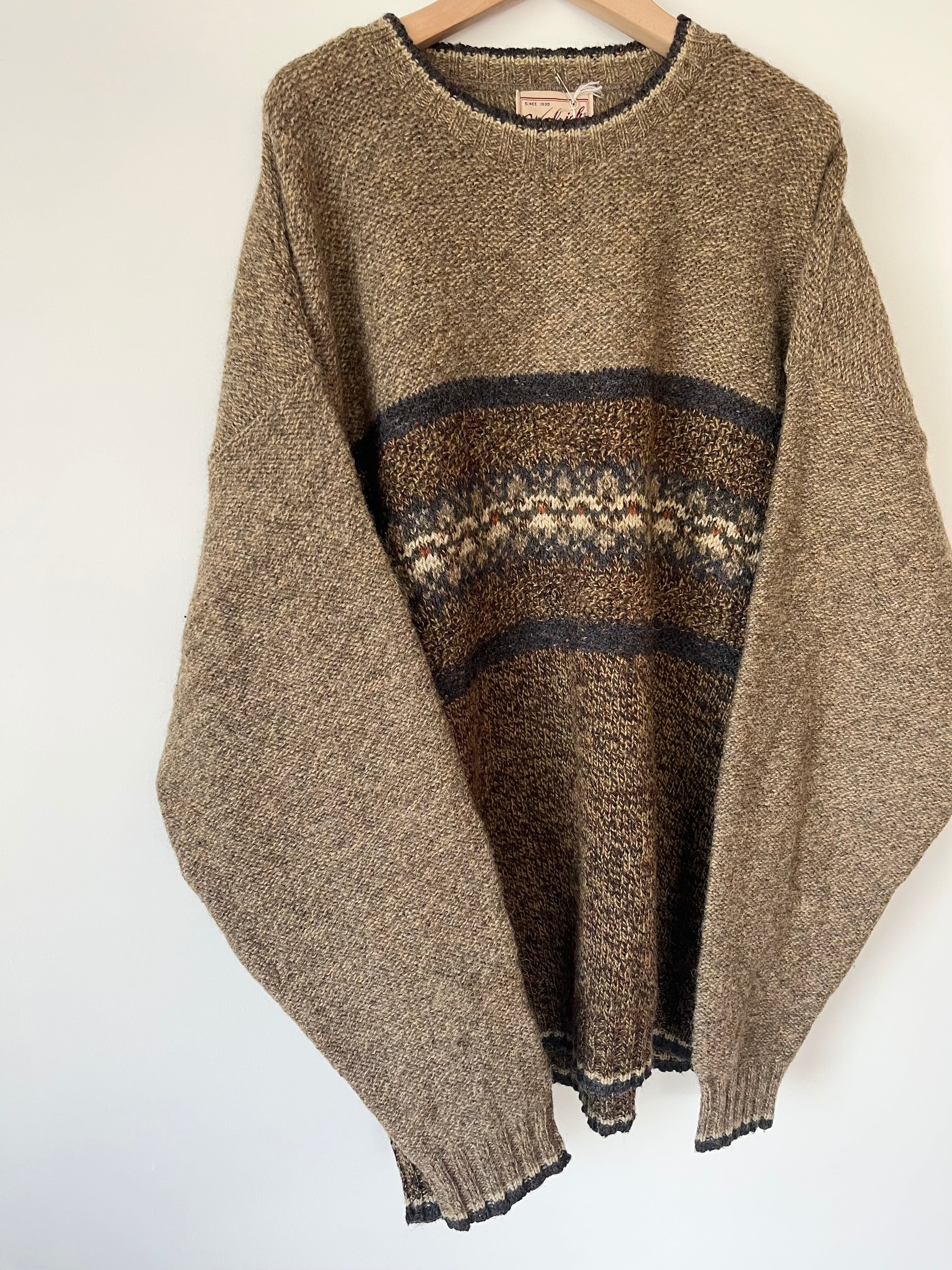 古着 90'S wool rich ジャガードニット