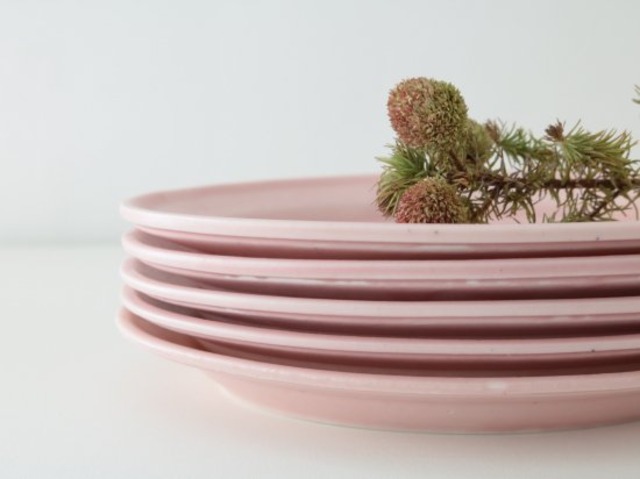 小峰英利　オーバル皿（Ｓ）ピンク