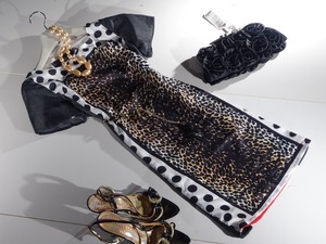 ★7号☆アニマル豹柄ドットモチ−フワンピ−ス(OPN6357)