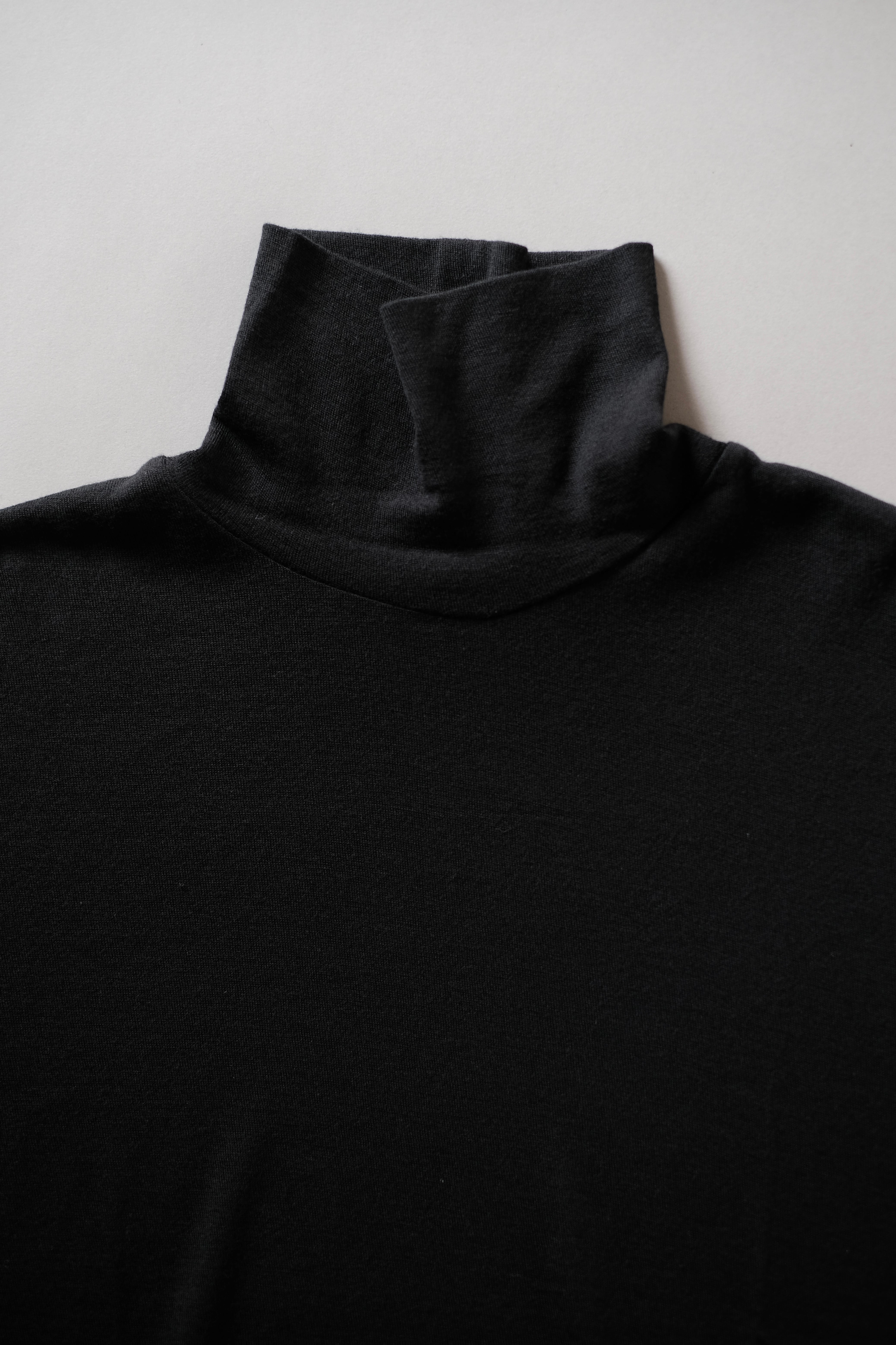 ULTERIOR / SUPER FINE WOOL COTTON TURTLE-NECK TOP 