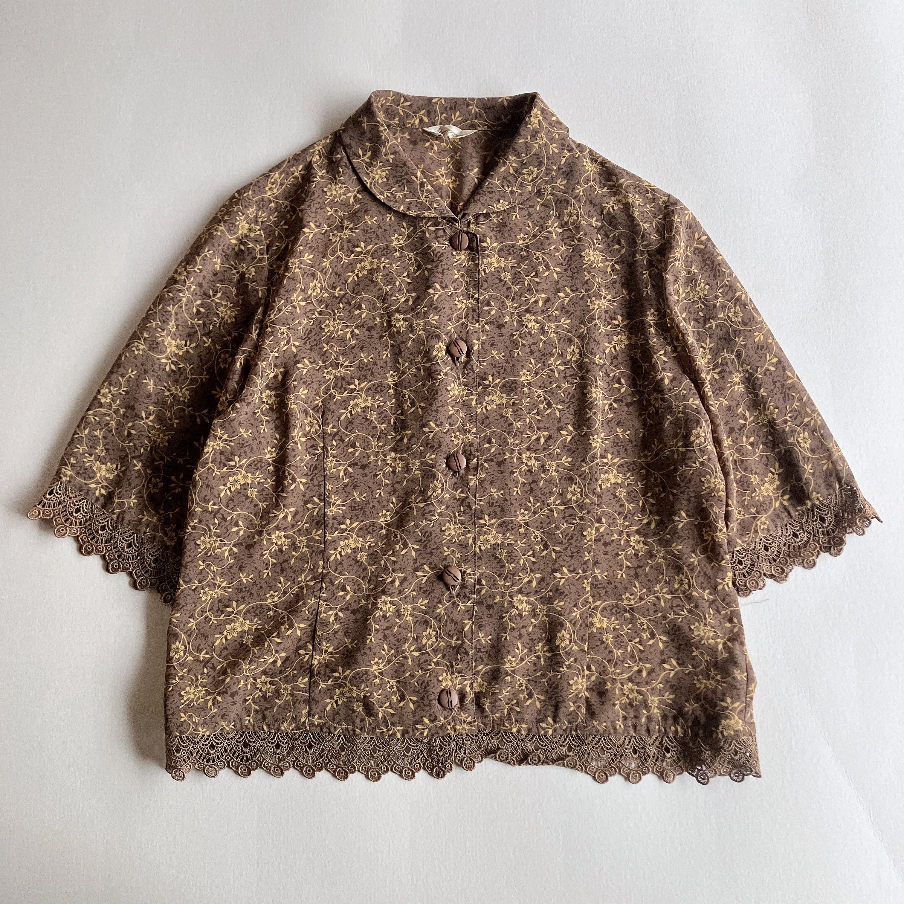 vintageレトロ古着ビッグカラー小花柄アンティークフラワーブラウス 楽天市場】花柄 ヴィンテージ（シャツ・ブラウス｜トップス