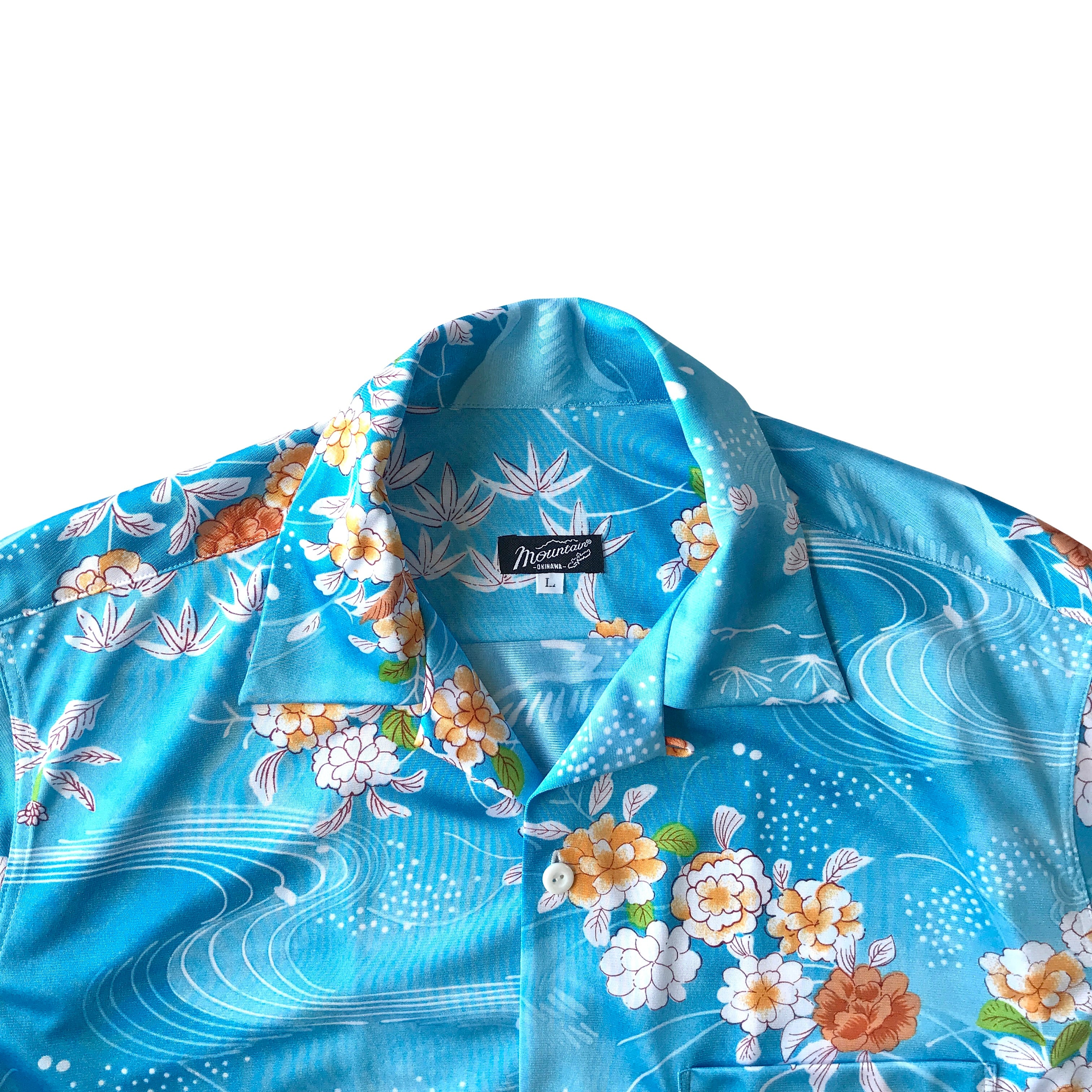 Mountain オープンアロハシャツ / 70's 和柄 ポリエステル