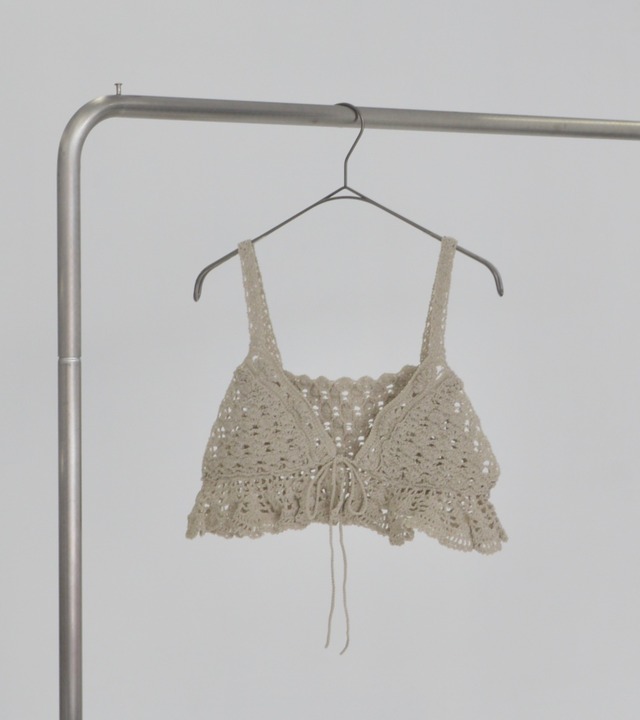 Crochet frilly bustier・C/#beige